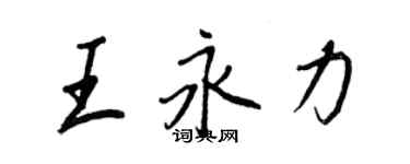 王正良王永力行書個性簽名怎么寫