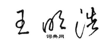 駱恆光王明浩草書個性簽名怎么寫