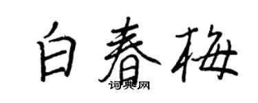 王正良白春梅行書個性簽名怎么寫