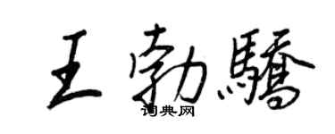 王正良王勃驕行書個性簽名怎么寫