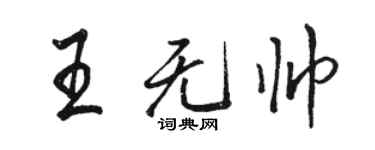 駱恆光王無帥行書個性簽名怎么寫