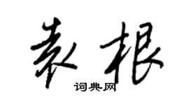 王正良袁根行書個性簽名怎么寫
