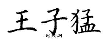 丁謙王子猛楷書個性簽名怎么寫