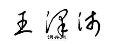 梁錦英王澤沛草書個性簽名怎么寫