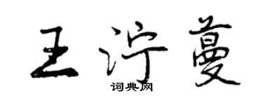 曾慶福王濘蔓行書個性簽名怎么寫