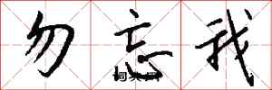 錢沛雲勿忘我行書怎么寫