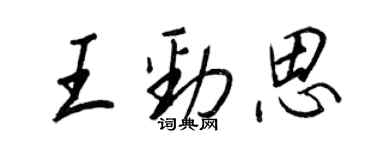 王正良王勁思行書個性簽名怎么寫