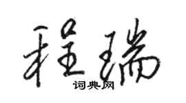 駱恆光程瑞行書個性簽名怎么寫