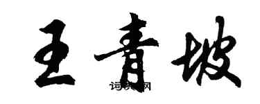 胡問遂王青坡行書個性簽名怎么寫