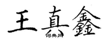 丁謙王真鑫楷書個性簽名怎么寫