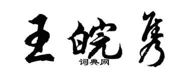 胡問遂王皖雋行書個性簽名怎么寫
