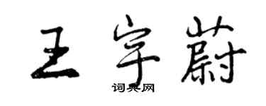 曾慶福王宇蔚行書個性簽名怎么寫