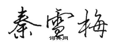 駱恆光秦雪梅行書個性簽名怎么寫