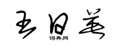 朱錫榮王日英草書個性簽名怎么寫