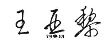 駱恆光王亞黎草書個性簽名怎么寫