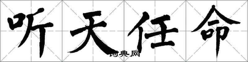 翁闓運聽天任命楷書怎么寫