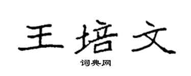 袁強王培文楷書個性簽名怎么寫