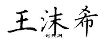 丁謙王沫希楷書個性簽名怎么寫