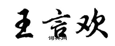 胡問遂王言歡行書個性簽名怎么寫