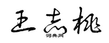 曾慶福王志桃草書個性簽名怎么寫