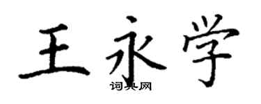 丁謙王永學楷書個性簽名怎么寫