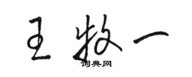 駱恆光王牧一草書個性簽名怎么寫