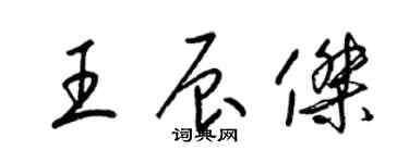 梁錦英王辰傑草書個性簽名怎么寫