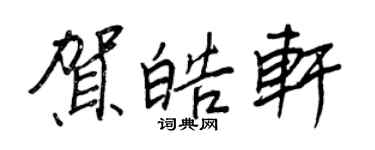 王正良賀皓軒行書個性簽名怎么寫