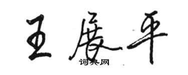 駱恆光王展平行書個性簽名怎么寫