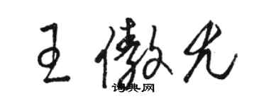 駱恆光王傲尤草書個性簽名怎么寫