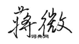 駱恆光蔣微行書個性簽名怎么寫