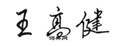 駱恆光王高健行書個性簽名怎么寫