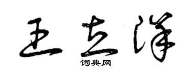 曾慶福王立洋草書個性簽名怎么寫