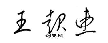 梁錦英王起惠草書個性簽名怎么寫