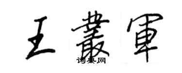 王正良王叢軍行書個性簽名怎么寫