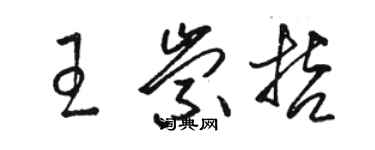 駱恆光王崇哲草書個性簽名怎么寫