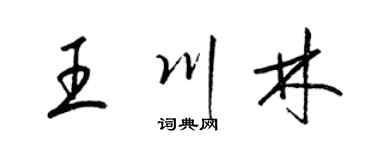 梁錦英王川林草書個性簽名怎么寫