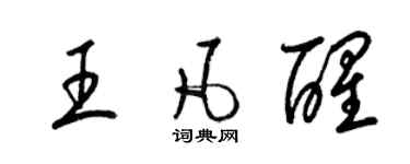 梁錦英王凡醒草書個性簽名怎么寫