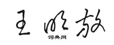 駱恆光王明放草書個性簽名怎么寫