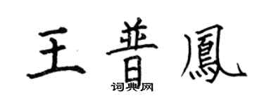 何伯昌王普鳳楷書個性簽名怎么寫