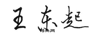 駱恆光王東起行書個性簽名怎么寫