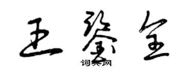 曾慶福王鑑全草書個性簽名怎么寫