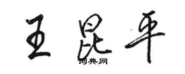 駱恆光王昆平行書個性簽名怎么寫