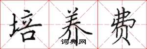田英章培養費楷書怎么寫