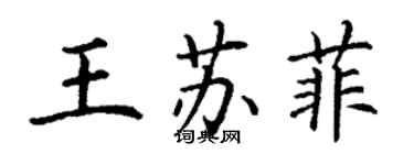 丁謙王蘇菲楷書個性簽名怎么寫