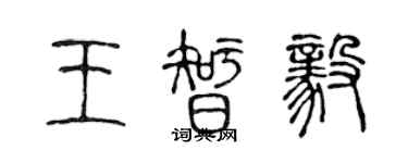 陳聲遠王智毅篆書個性簽名怎么寫