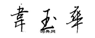 王正良韋玉華行書個性簽名怎么寫