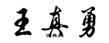 胡問遂王真勇行書個性簽名怎么寫