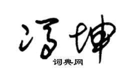 朱錫榮馮坤草書個性簽名怎么寫