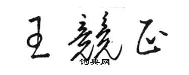 駱恆光王競正草書個性簽名怎么寫